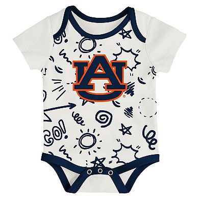 Newborn & Infant Outerstuff Auburn Tigers Three-Pack All Day Play Bodysuit Set