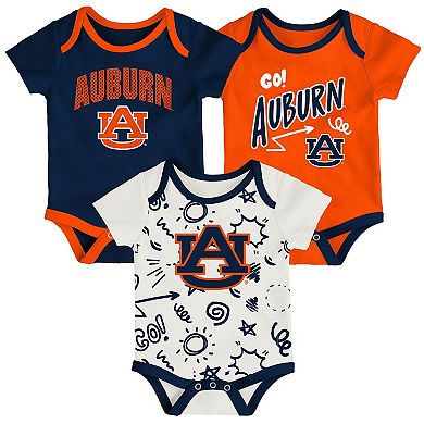 Newborn & Infant Outerstuff Auburn Tigers Three-Pack All Day Play Bodysuit Set