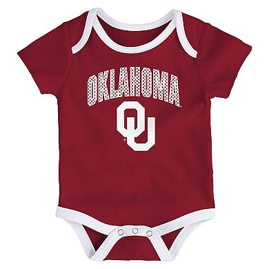 Newborn & Infant Outerstuff Oklahoma Sooners Three-Pack All Day Play Bodysuit Set