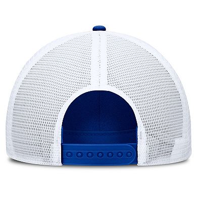 Men's Nike Royal/White Duke Blue Devils 2025 On-Field Rise Engineered Trucker Adjustable Hat