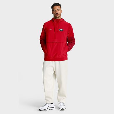 Men's Nike Red Georgia Bulldogs Anorak Half-Zip Hoodie Jacket