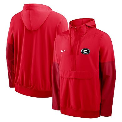 Men's Nike Red Georgia Bulldogs Anorak Half-Zip Hoodie Jacket