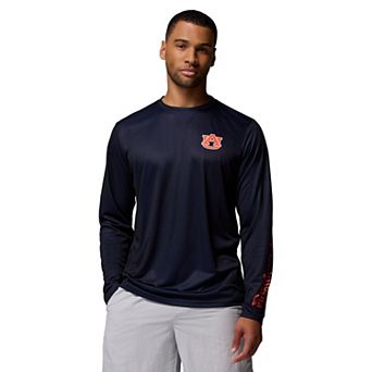 Men's Columbia Navy Auburn Tigers PHG Terminal Shot 3-Hit Long Sleeve T-Shirt
