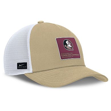 Men's Nike Gold/White Florida State Seminoles 2025 On-Field Rise Engineered Trucker Adjustable Hat