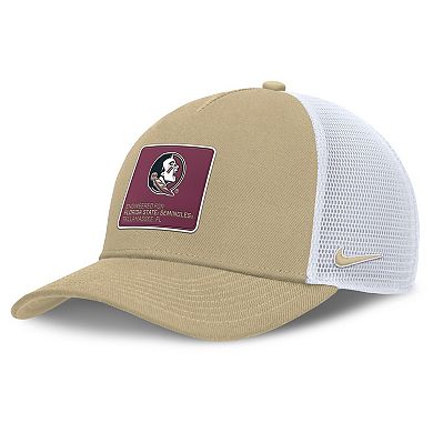 Men's Nike Gold/White Florida State Seminoles 2025 On-Field Rise Engineered Trucker Adjustable Hat