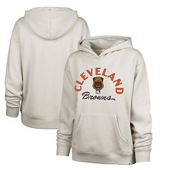 Women's '47 Cream Cleveland Browns Dawg Pound XL Whirlwind Naomi Pullover Hoodie
