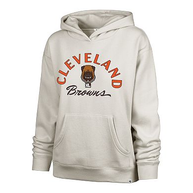 Women's '47 Cream Cleveland Browns Dawg Pound XL Whirlwind Naomi Pullover Hoodie