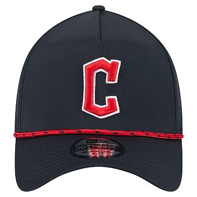 Men's New Era Navy Cleveland Guardians 39THIRTY A-Frame Perforated Flex Hat