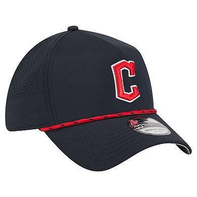Men's New Era Navy Cleveland Guardians 39THIRTY A-Frame Perforated Flex Hat