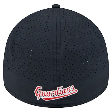 Men's New Era Navy Cleveland Guardians 39THIRTY A-Frame Perforated Flex Hat