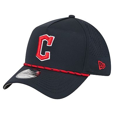 Men's New Era Navy Cleveland Guardians 39THIRTY A-Frame Perforated Flex Hat