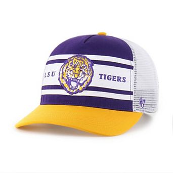 Youth '47 Purple/Gold LSU Tigers Super Stripe Hitch Adjustable Trucker Hat