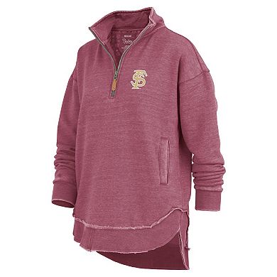 Women's Pressbox Garnet Florida State Seminoles Northfork Sojourn Poncho Quarter-Zip Sweatshirt