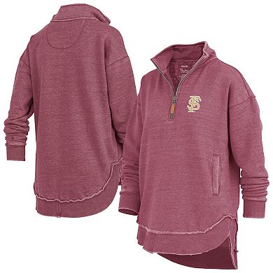 Women's Pressbox Garnet Florida State Seminoles Northfork Sojourn Poncho Quarter-Zip Sweatshirt