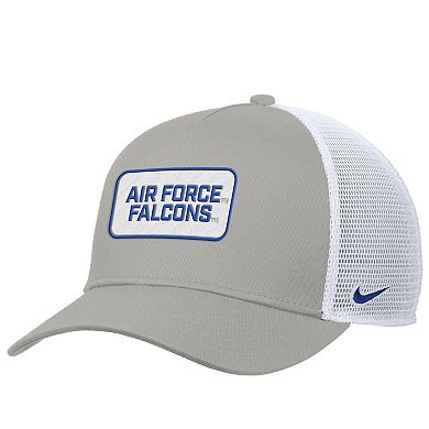 Men's Nike Pewter Air Force Falcons 2025 On-Field Rise Trucker Performance Adjustable Hat
