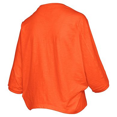 Women's Pressbox Orange Oklahoma State Cowboys Midi Arch Over Logo Oversized T-Shirt