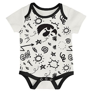 Newborn & Infant Outerstuff Iowa Hawkeyes Three-Pack All Day Play Bodysuit Set