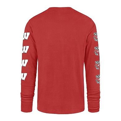Men's '47 Red Wisconsin Badgers Go Big Long Sleeve T-Shirt