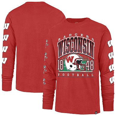 Men's '47 Red Wisconsin Badgers Go Big Long Sleeve T-Shirt
