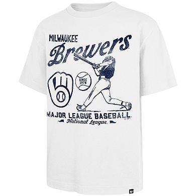 Men's '47 White Milwaukee Brewers Regional Batter Foundation T-Shirt
