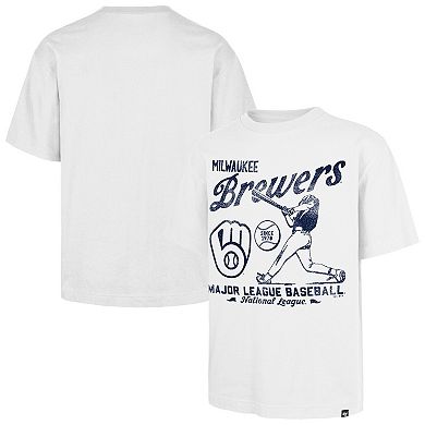 Men's '47 White Milwaukee Brewers Regional Batter Foundation T-Shirt