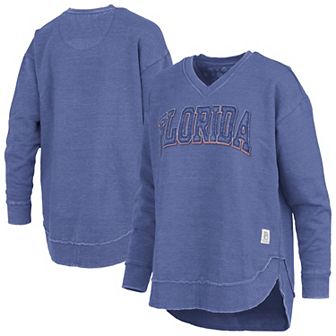 Women's Pressbox Royal Florida Gators Westin Poncho V-Neck Pullover Sweatshirt