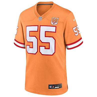 Men's Nike Derrick Brooks Creamsicle Tampa Bay Buccaneers 50th Season Game Jersey
