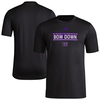 Men's adidas Black Washington Huskies Locker Slogan Pre-Game T-Shirt