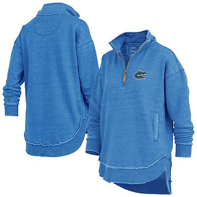 Women's Pressbox Royal Florida Gators Northfork Sojourn Poncho Quarter-Zip Sweatshirt