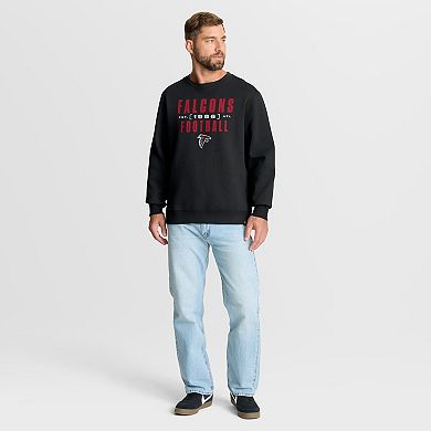Men's Fanatics Black Atlanta Falcons Powerful Throw Legacy Pullover Sweatshirt