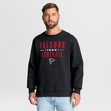 Men's Fanatics Black Atlanta Falcons Powerful Throw Legacy Pullover Sweatshirt