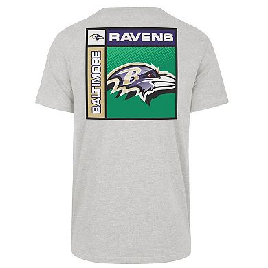 Men's '47 Gray Baltimore Ravens Chrome Plate Franklin T-Shirt