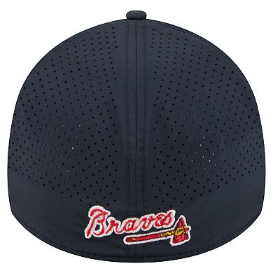 Men's New Era Navy Atlanta Braves 39THIRTY A-Frame Perforated Flex Hat