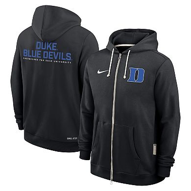 Men's Nike Black Duke Blue Devils 2025 Sideline Standard Issue Dri-FIT Full-Zip Hoodie
