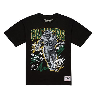 Men's Mitchell & Ness Reggie White Black Green Bay Packers Chalked