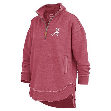 Women's Pressbox Crimson Alabama Crimson Tide Northfork Sojourn Poncho Quarter-Zip Sweatshirt