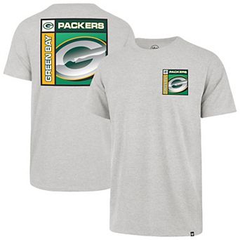 Men's '47 Gray Green Bay Packers Chrome Plate Franklin T-Shirt
