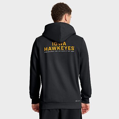 Men's Nike Black Iowa Hawkeyes 2025 Sideline Standard Issue Dri-FIT Full-Zip Hoodie
