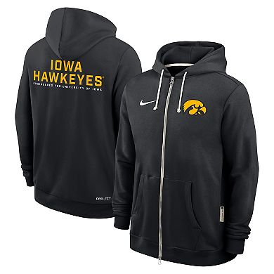 Men's Nike Black Iowa Hawkeyes 2025 Sideline Standard Issue Dri-FIT Full-Zip Hoodie