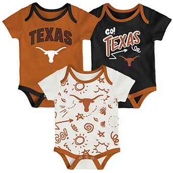 Newborn & Infant Outerstuff Texas Longhorns Three-Pack All Day Play Bodysuit Set