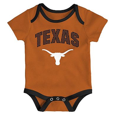 Newborn & Infant Outerstuff Texas Longhorns Three-Pack All Day Play Bodysuit Set
