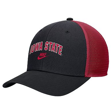 Men's Nike Black Iowa State Cyclones Vintage Arch Rise Performance Trucker Adjustable Hat