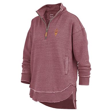 Women's Pressbox Maroon Arizona State Sun Devils Northfork Sojourn Poncho Quarter-Zip Sweatshirt