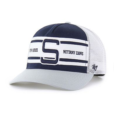 Youth '47 Navy/Gray Penn State Nittany Lions Super Stripe Hitch Adjustable Trucker Hat