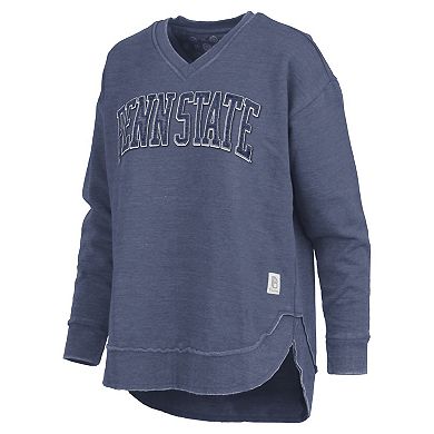 Women's Pressbox Navy Penn State Nittany Lions Westin Poncho V-Neck Pullover Sweatshirt
