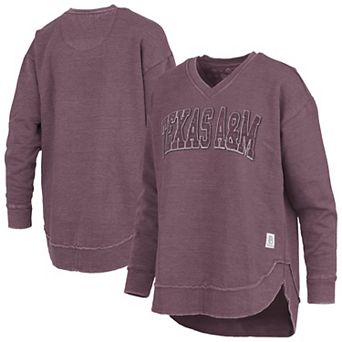 Women's Pressbox Maroon Texas A&M Aggies Westin Poncho V-Neck Pullover Sweatshirt