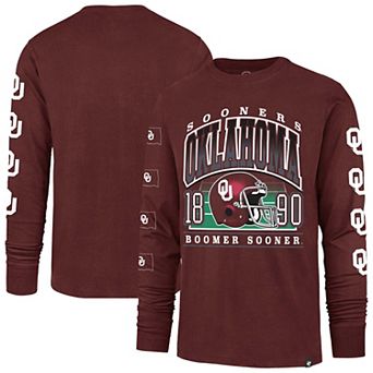 Men's '47 Crimson Oklahoma Sooners Go Big Long Sleeve T-Shirt