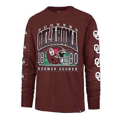 Men's '47 Crimson Oklahoma Sooners Go Big Long Sleeve T-Shirt