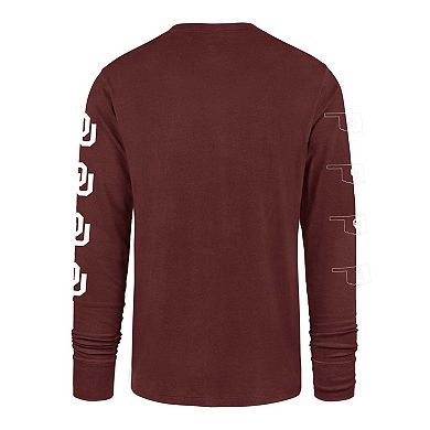 Men's '47 Crimson Oklahoma Sooners Go Big Long Sleeve T-Shirt
