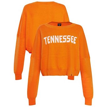 Women's Hype and Vice Tennessee Orange Tennessee Volunteers Oversized Cropped Ivy Knit Pullover Sweater